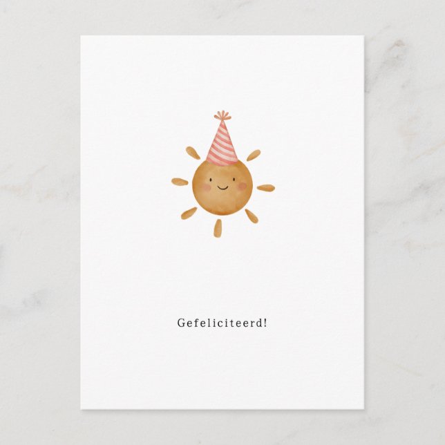 Happy birthday card Jarig Zon Card (Front)