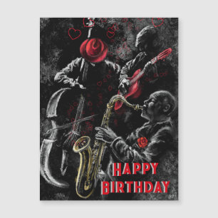 Happy Birthday Card Jazz Music Band