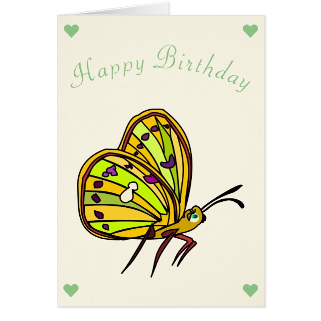 Happy Birthday Card Little Butterfly (Front)