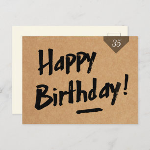 Happy Birthday card - Men - rustic kraft paper