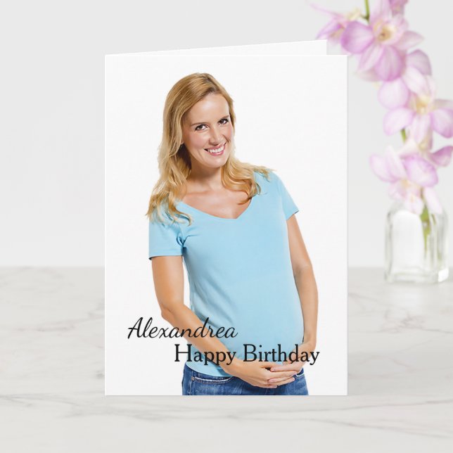 Happy Birthday Card Photo Custom (Orchid)
