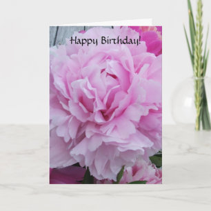 Happy Birthday Card Pink Peonies / Peony Flowers