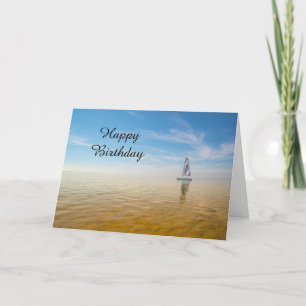Happy Birthday Card Sailboard  Themed