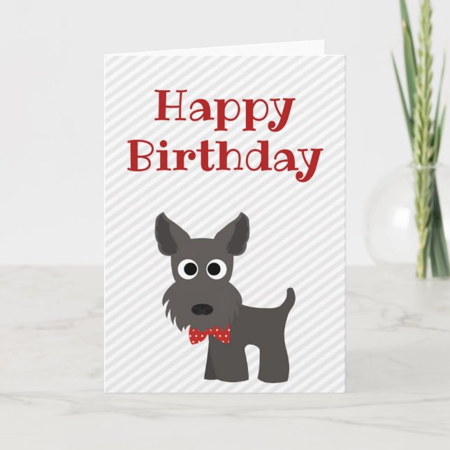 Happy Birthday Card Scottish Terrier Dog Blank (Front)