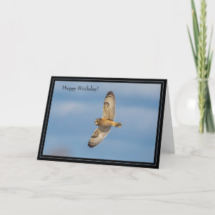 Happy Birthday Card Short-eared owl