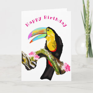 Happy Birthday Card Toucan Bird - Your Text