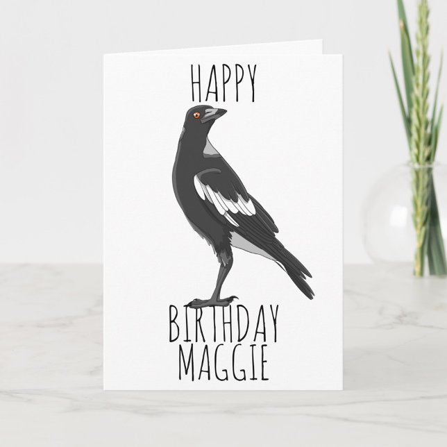 Happy Birthday card with Australian magpie (Creator Uploaded)