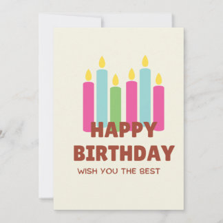 Happy Birthday card with candles