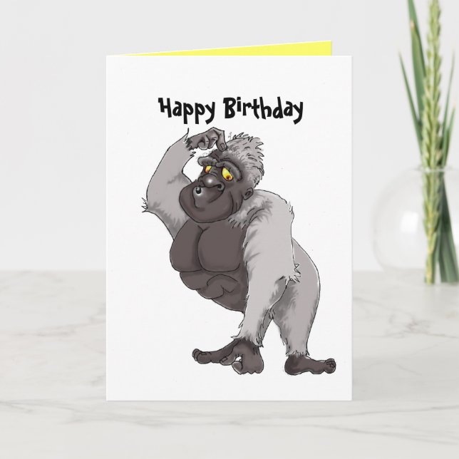 Happy Birthday Card with Gorilla song (Front)