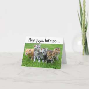 Happy Birthday Card with Kittens: Let's go