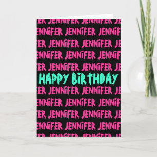 Happy Birthday card with neon colored text