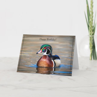 Happy Birthday Card Wood Duck
