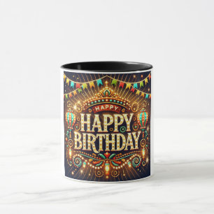 Happy Birthday Carnival Glow Lights Mug