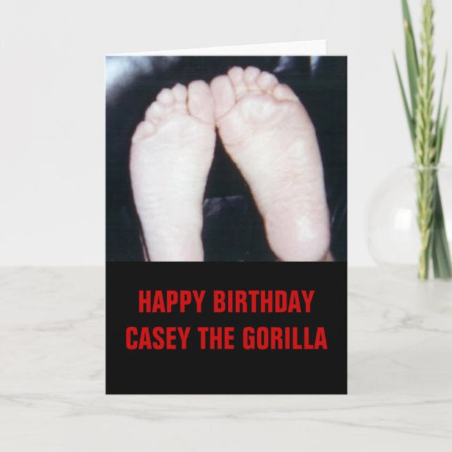 HAPPY BIRTHDAY CASEY THE GORILLA CARD (Front)