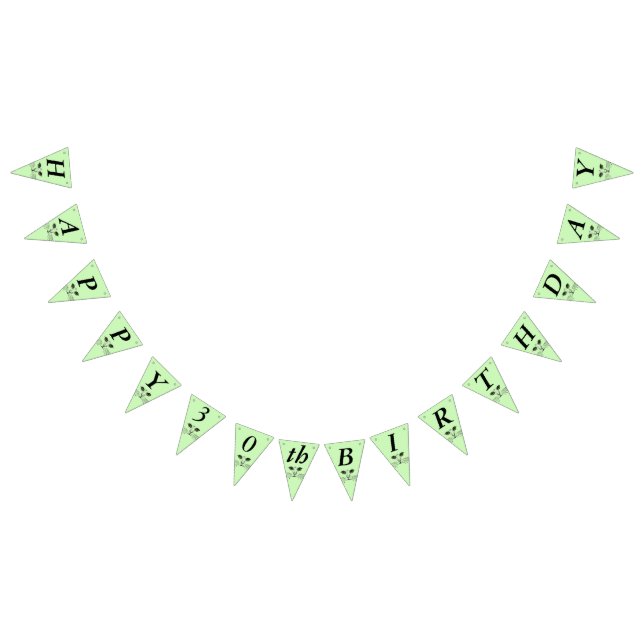 Happy Birthday Cat Face Bright Green eyes Bunting (All)