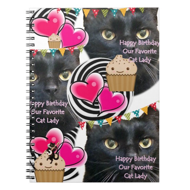 Happy Birthday Cat Lady Notebook (Front)