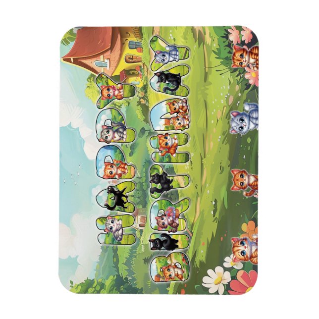 Happy Birthday Cat Magnet for Cat Lovers (Vertical)