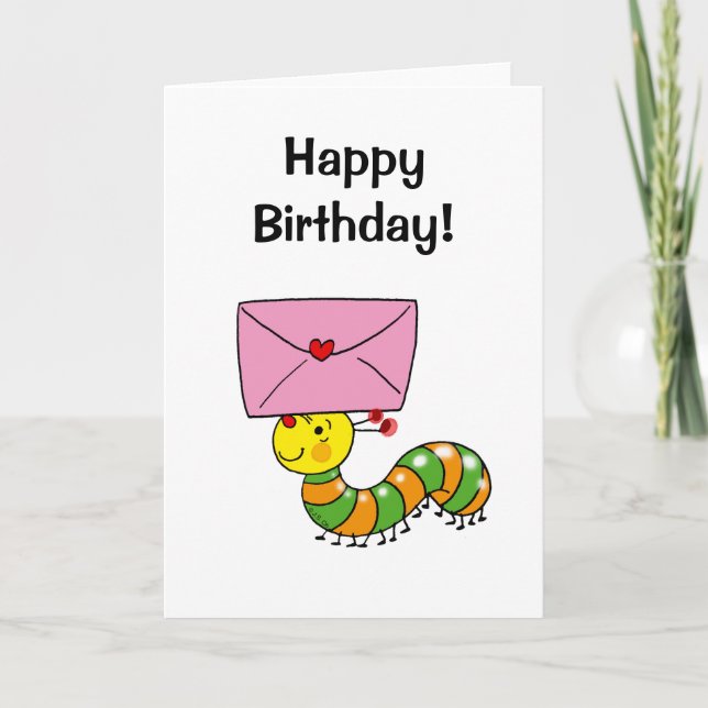 Happy birthday (caterpillar) card (Front)