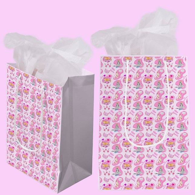 Happy Birthday Cats Have A Party  Medium Gift Bag (Creator Uploaded)