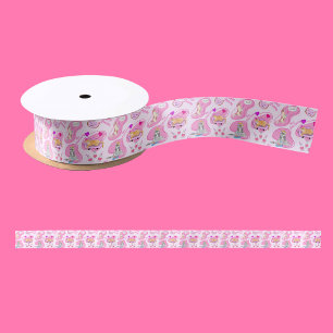 Happy Birthday Cats Have A Party Name Satin Ribbon