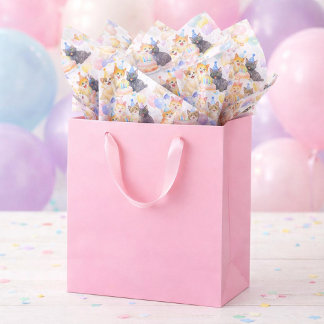 Happy Birthday Cats with Balloons Kids  Tissue Paper