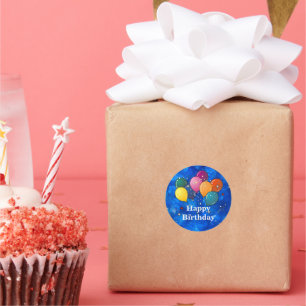 Happy Birthday, Celebration Balloons Classic Round Sticker