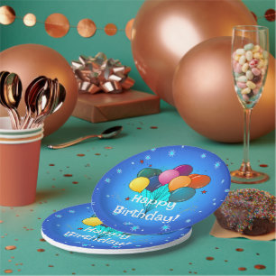 Happy Birthday celebration balloons, Paper Plate