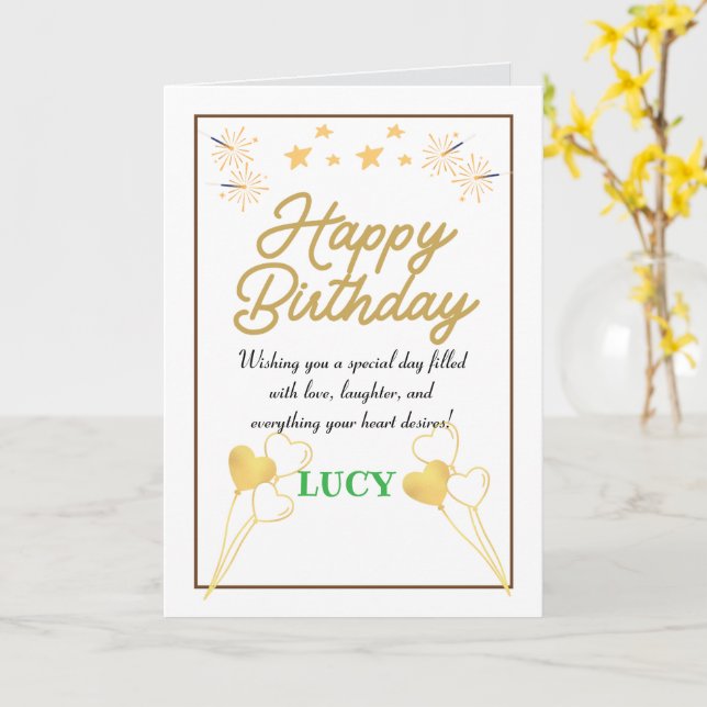 Happy Birthday Celebration Card (Yellow Flower)