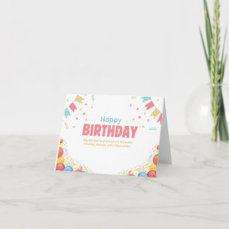 Happy Birthday Celebration Card – Colorful Balloon