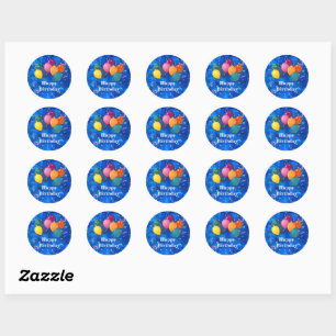 "Happy Birthday," Celebration, Classic Round Sticker