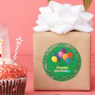 Happy Birthday Celebration Classic Round Sticker