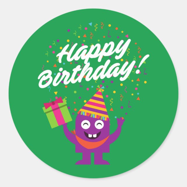 Happy Birthday Celebration Customisable  Classic Round Sticker (Front)