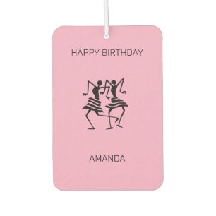 Happy Birthday Celebration Dancers Pink Car Air Freshener