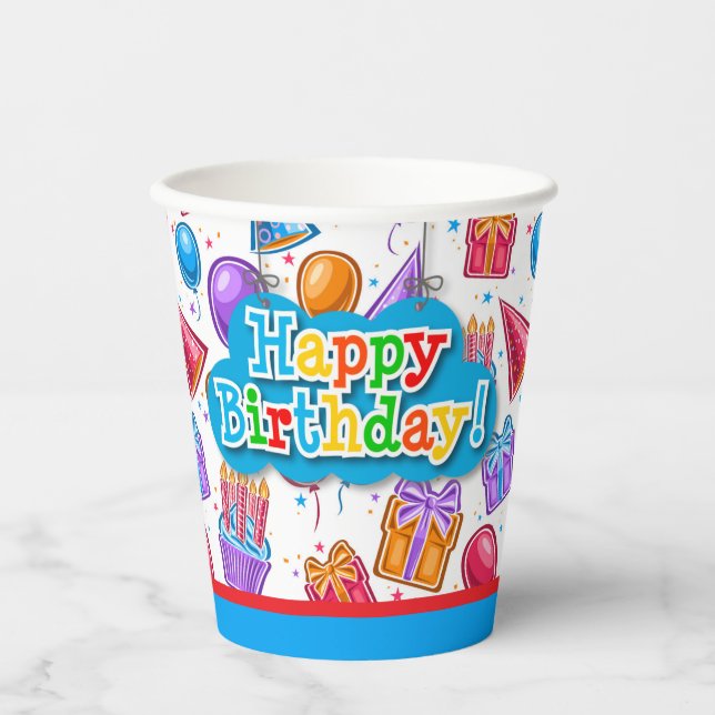 Happy Birthday Celebration  Paper Cups (Front)