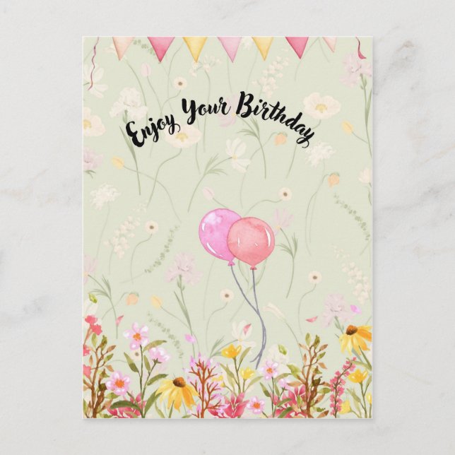 Happy Birthday Celebration Postcard (Front)