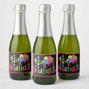 Happy Birthday celebration Sparkling Wine Label