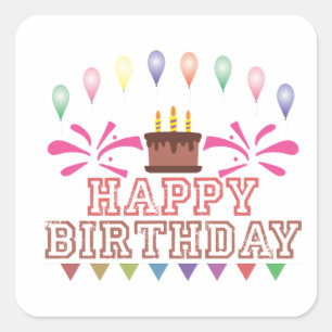 Happy Birthday Celebration  Square Sticker