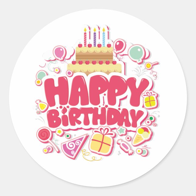 Happy Birthday Celebration Sticker ⭐ (Front)