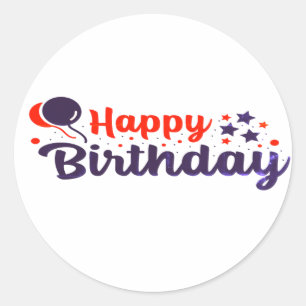Happy Birthday Celebrations Classic Round Sticker