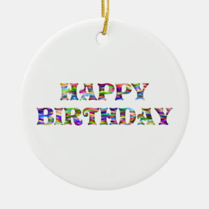 Happy Birthday Ceramic Ornament