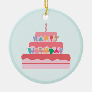 Happy Birthday Ceramic Ornament