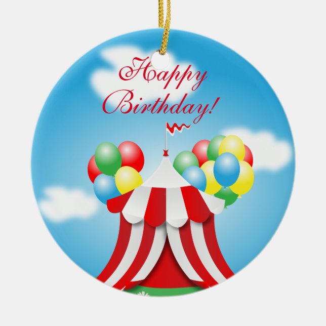 Happy Birthday Ceramic Ornament (Front)