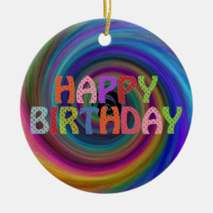 Happy Birthday Ceramic Ornament