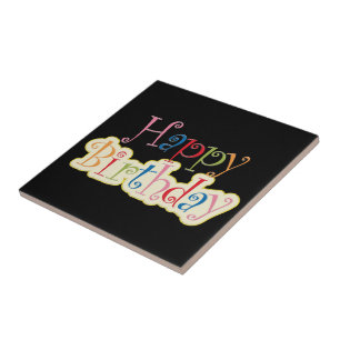 Happy Birthday Ceramic Tile