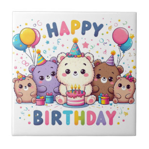 Happy Birthday Ceramic Tile