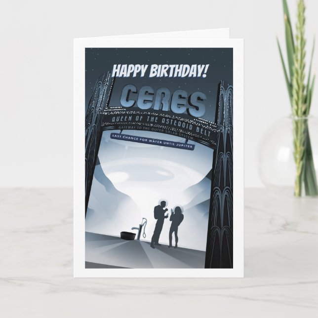 Happy Birthday! Ceres dwarf planet space ad Card (Front)