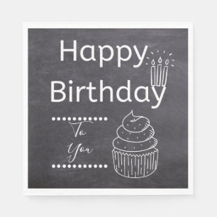 Happy Birthday Chalkboard Napkins