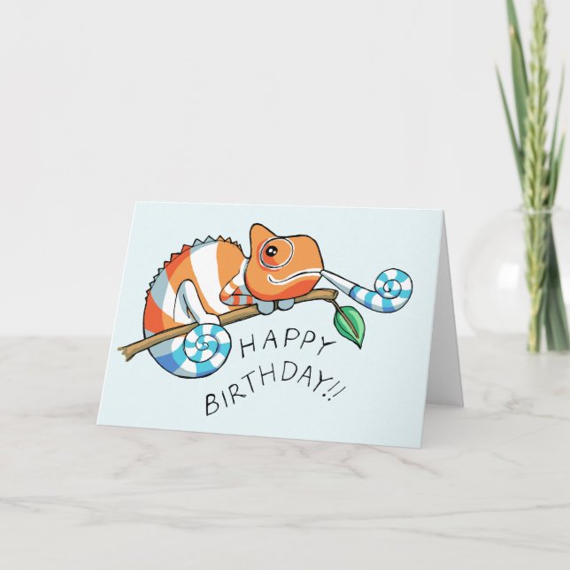 Happy Birthday Chameleon Card (Front)