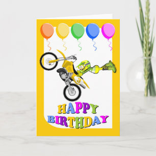 Happy birthday, champion motocross rider card