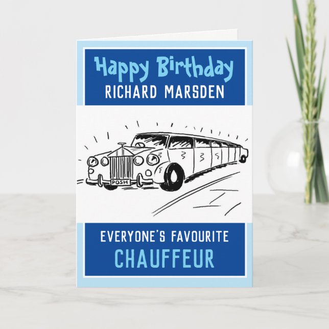 Happy Birthday Chauffeur or Driver Card (Front)